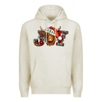 Oatmeal Heather joy christmas shaggy cow Premium Hoodie - Jasminsmagicworld