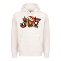 Pale Pink joy christmas shaggy cow Premium Hoodie - Jasminsmagicworld