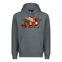 Rock joy christmas shaggy cow Premium Hoodie - Jasminsmagicworld