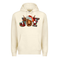 Sandshell joy christmas shaggy cow Premium Hoodie - Jasminsmagicworld