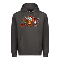 Smoke joy christmas shaggy cow Premium Hoodie - Jasminsmagicworld