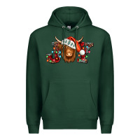 Sports Green joy christmas shaggy cow Premium Hoodie - Jasminsmagicworld