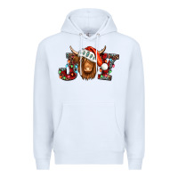White joy christmas shaggy cow Premium Hoodie - Jasminsmagicworld