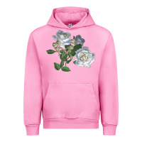 Fuchsia Pink white dawn rose Urban Hoodie - LillyAllenDesigns