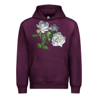 Mauve Wine white dawn rose Urban Hoodie - LillyAllenDesigns