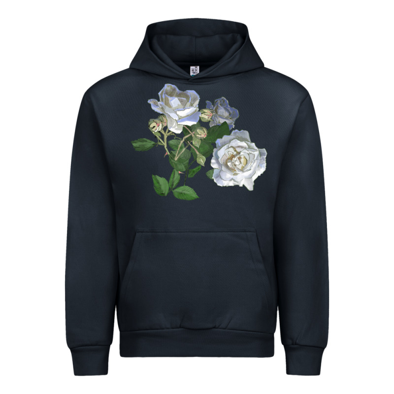 White Dawn Rose Urban Hoodie by LillyAllenDesigns | Teevron