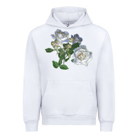 White white dawn rose Urban Hoodie - LillyAllenDesigns