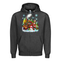 Charcoal Heather christmas polar express santa Zipper Hoodie - Zillion Design Studio