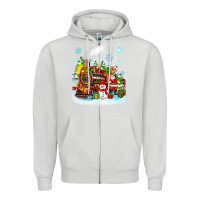 Dove Grey christmas polar express santa Zipper Hoodie - Zillion Design Studio