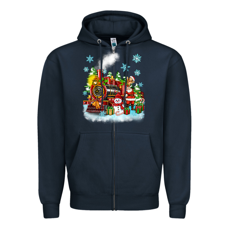 Christmas Polar Express Santa Zipper Hoodie by Zillion Design Studio | Teevron