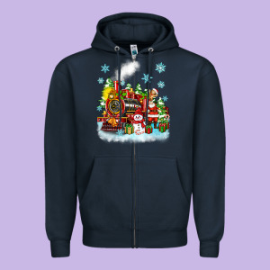 Christmas Polar Express Santa Zipper Hoodie Designed By Zillion Design Studio