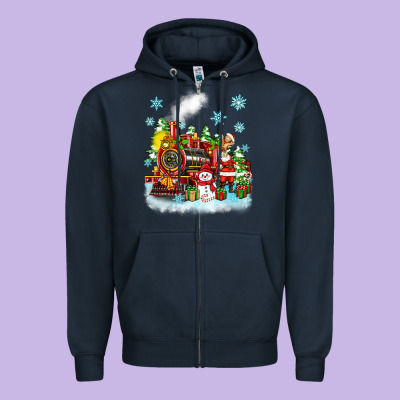 Christmas Polar Express Santa Zipper Hoodie Designed By Zillion Design Studio