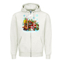 Oatmeal Heather christmas polar express santa Zipper Hoodie - Zillion Design Studio