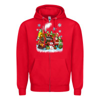 Red christmas polar express santa Zipper Hoodie - Zillion Design Studio