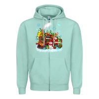 Seafoam christmas polar express santa Zipper Hoodie - Zillion Design Studio