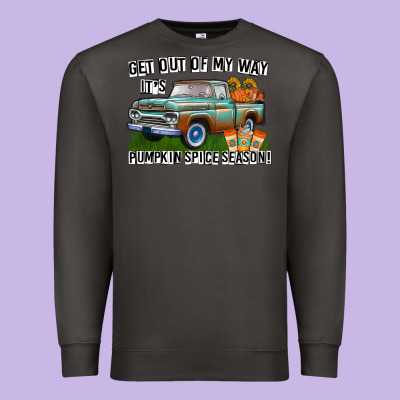 Get Out Of My Way It's Pumpkin Spice Season Premium Sweatshirt Designed By Cowhidedigitalart