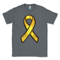 Charcoal Heather Gold Cancer ribbon Classic Tee - RanaPortraitStore