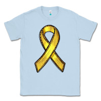 Dusty Blue Gold Cancer ribbon Classic Tee - RanaPortraitStore