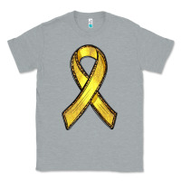 Heather Grey Gold Cancer ribbon Classic Tee - RanaPortraitStore