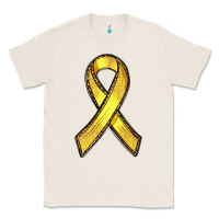 Natural Gold Cancer ribbon Classic Tee - RanaPortraitStore