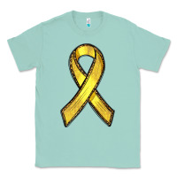 Seafoam Gold Cancer ribbon Classic Tee - RanaPortraitStore