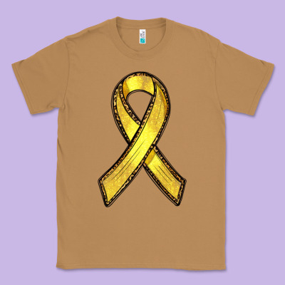 Gold Cancer Ribbon Classic Tee Designed By Ranaportraitstore
