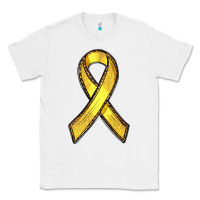White Gold Cancer ribbon Classic Tee - RanaPortraitStore