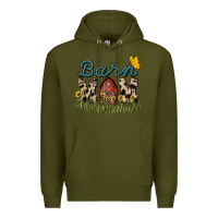 Army Green barn mom sunflower Premium Hoodie - NancyCooperArtShop