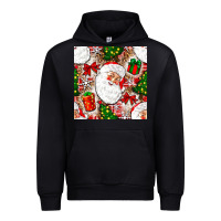 Black Christmas Santa Claus and gift box Urban Hoodie - NancyCooperArtShop