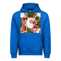 Cobalt Christmas Santa Claus and gift box Urban Hoodie - NancyCooperArtShop