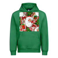 Emerald Christmas Santa Claus and gift box Urban Hoodie - NancyCooperArtShop