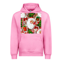 Fuchsia Pink Christmas Santa Claus and gift box Urban Hoodie - NancyCooperArtShop