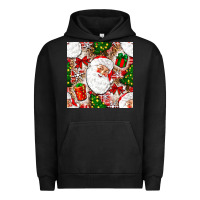 Pigment Black Christmas Santa Claus and gift box Urban Hoodie - NancyCooperArtShop