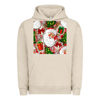 Pigment French Oak Christmas Santa Claus and gift box Urban Hoodie - NancyCooperArtShop