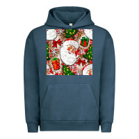 Pigment Midnight Navy Christmas Santa Claus and gift box Urban Hoodie - NancyCooperArtShop