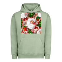Pigment Oil Green Christmas Santa Claus and gift box Urban Hoodie - NancyCooperArtShop
