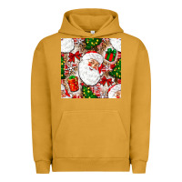 Pigment Peanut Butter Christmas Santa Claus and gift box Urban Hoodie - NancyCooperArtShop