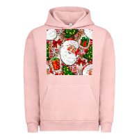 Pigment Salmon Christmas Santa Claus and gift box Urban Hoodie - NancyCooperArtShop