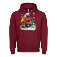 Burgundy christmas polar express believe Zipper Hoodie - Zillion Design Studio
