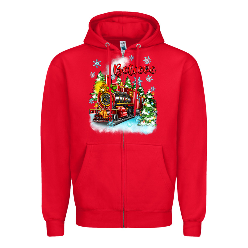 Christmas Polar Express Believe Zipper Hoodie by Zillion Design Studio | Teevron