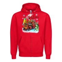 Red christmas polar express believe Zipper Hoodie - Zillion Design Studio