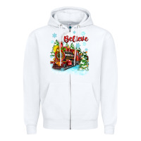 White christmas polar express believe Zipper Hoodie - Zillion Design Studio
