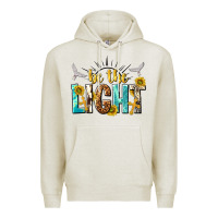Oatmeal Heather be the light Premium Hoodie - NancyCooperArtShop