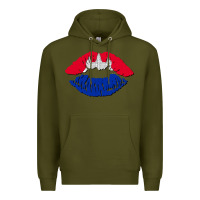 Army Green cambodian flag lips Premium Hoodie - AdoDesignShop