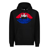 Black cambodian flag lips Premium Hoodie - AdoDesignShop