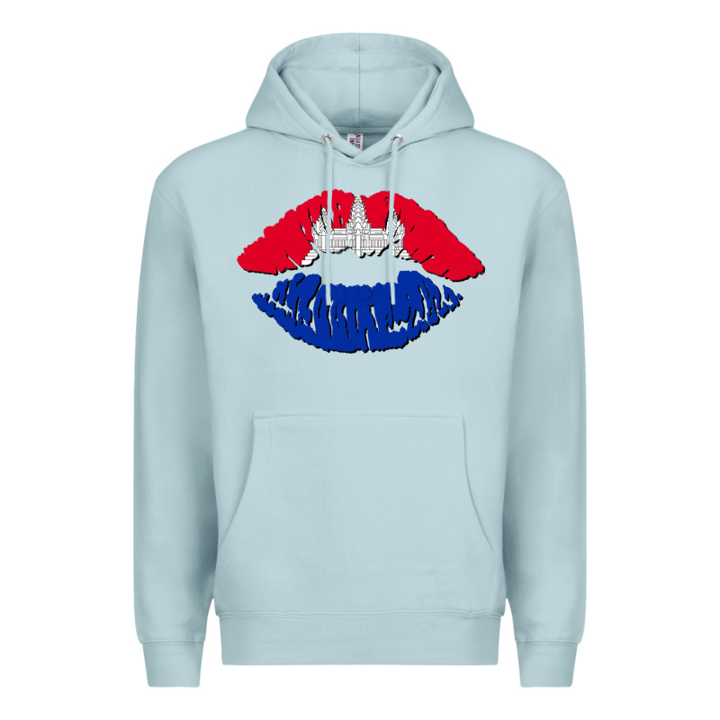 Cambodian Flag Lips Premium Hoodie by AdoDesignShop | Teevron