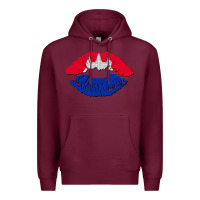 Burgundy cambodian flag lips Premium Hoodie - AdoDesignShop