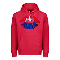Cardinal cambodian flag lips Premium Hoodie - AdoDesignShop