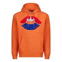Carrot cambodian flag lips Premium Hoodie - AdoDesignShop