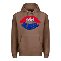 Chestnut cambodian flag lips Premium Hoodie - AdoDesignShop